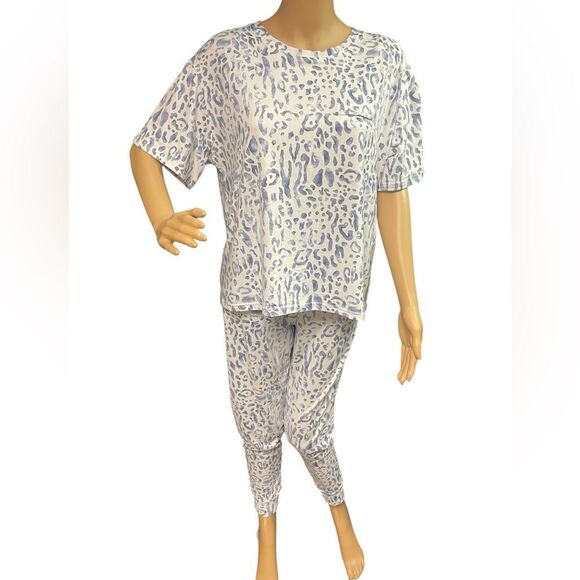 Nine West Blue Leopard PJ’s - Picture 1 of 5